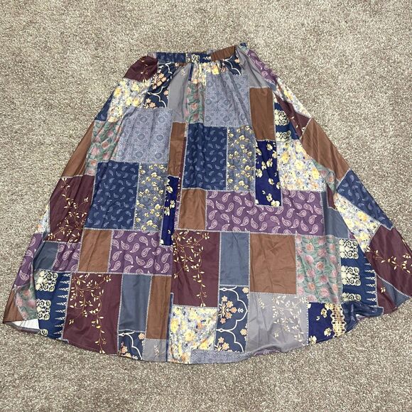Colorful Hippie Patchwork Designed Skirt - Picture 2 of 6